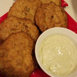 Clam Fritters With Dilly Pesto Dip