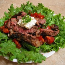 Pepper Crusted Beef With Cherry Tomatoes