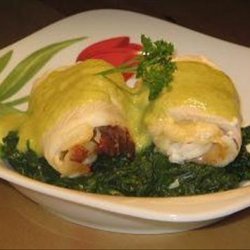 Stuffed Fish Rolls With Asparagus Hollandaise Sauce