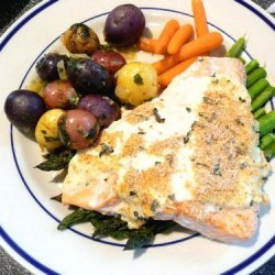 Lemon and Basil Salmon With Goat's Cheese Sauce