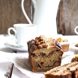 Chocolate Peanut Butter Marbled Banana Bread