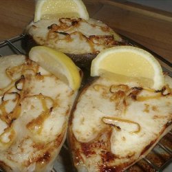 Worcestershire Broiled Halibut Steaks