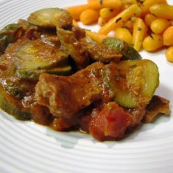 Beef Strips With Zucchini and Tomatoes