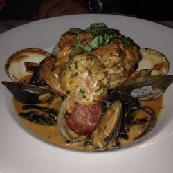 Chorizo Linguini With Mussels and Shrimp