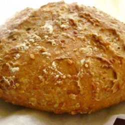 Whole Wheat No-Knead Bread With Flax Seeds and Oats