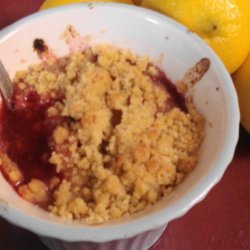 Individual Peach and Blueberry Crumbles