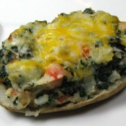 Stuffed Potatoes With Kale and Red Pepper