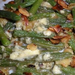 Green Bean Almondine with Garlic and Blue Cheese