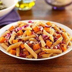 Whole Grain Penne with Radicchio, Butternut Squash and Parmigiano-Reggiano Cheese