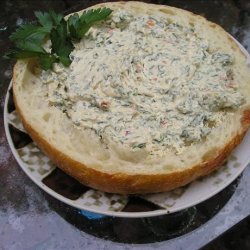 Spinach Dip in a Cobb Loaf