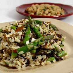 Brown and Wild Rice With Asparagus