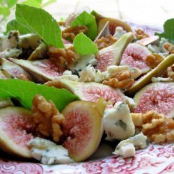 Fresh Figs With Stilton and Walnuts in a Honey Drizzle Dressing