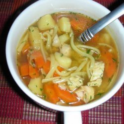 Chicken Noodle Soup With Carrots, Parsnips and Dill