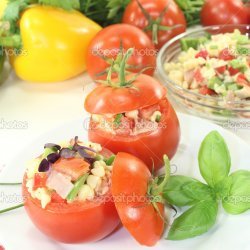 Tomatoes Stuffed With Pasta Salad