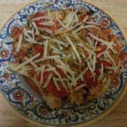 Cheezy Chicken Parmesan With Zucchini  pasta 