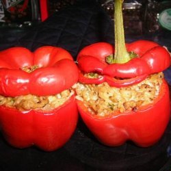 Stuffed Capsicums or Red Bell Peppers