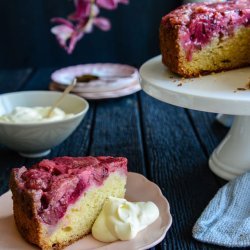 Strawberry-rhubarb Upside  Down Cake