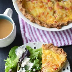 Roasted Red Pepper and Leek Quiche
