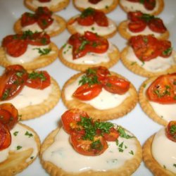 Oven Roasted Tomatoes on  Crackers