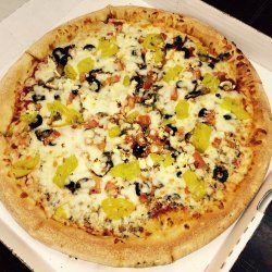 Greek Pizza With Mozzarella and Feta Cheeses
