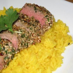 Sesame Chili and Parsley Crusted Lamb Fillets