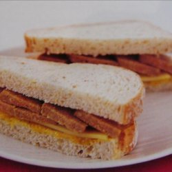 Cheese Sausage and Pickle Sandwich