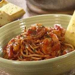 Roasted Garlic and Herb Shrimp with Spaghetti