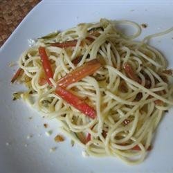 Chard Stalks and Garlic Scape Pasta