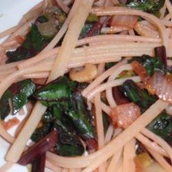 Beet Greens and Noodles