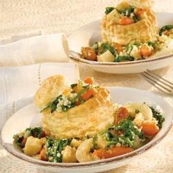 Roasted Winter Vegetable Ragout in Pastry Cups