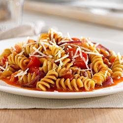 Rotini with Cherry Tomatoes, Caramelized Onions and Pancetta