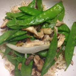 Snow Peas With Mushrooms and Ginger