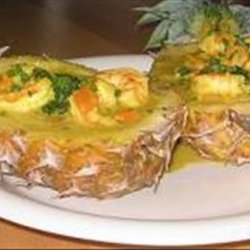Caribbean Curried Prawns in Pineapple