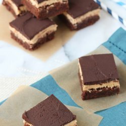 Triple-Layered Chocolate Peanut Butter Brownies