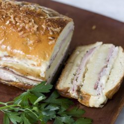 Two-Cheese and Ham French Loaf