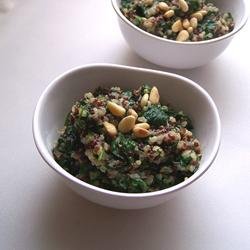 Cheesy Quinoa Pilaf with Spinach