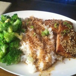 Ginger Pork With Broccoli and Rice