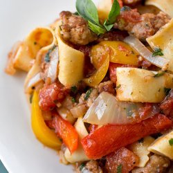 Italian “Drunken” Noodles With Spicy Italian Sausage