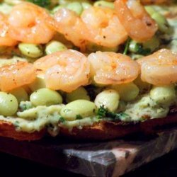 Bruschetta With Lima Bean Salad and Lemon Shrimp