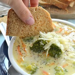 Broccoli and 3 Cheese Soup