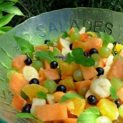 Peachy Fresh Fruit Salad With a Flourish of Angelica and Mint!