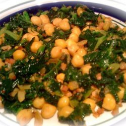 Sautéed Kale With Chickpeas and Pancetta
