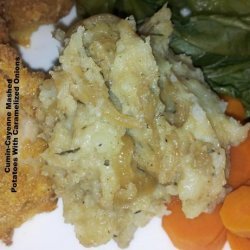 Cumin-Cayenne Mashed Potatoes With Caramelized Onions