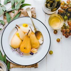 Pears Poached in White Wine