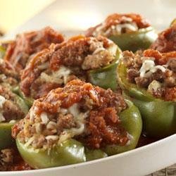 Prego(R) Sausage-Stuffed Green Peppers