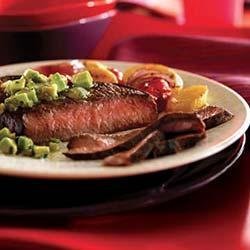 Cumin-Rubbed Steaks with Avocado Salsa Verde