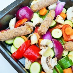 Baked Vegetables and Sausage
