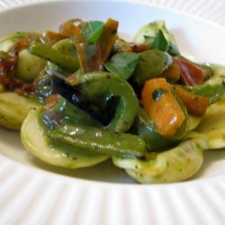 Ravioli With Pesto and Roasted Vegetables