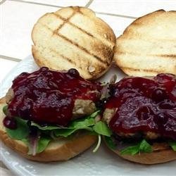 Grilled Turkey Burgers with Cranberry Horseradish Dressing
