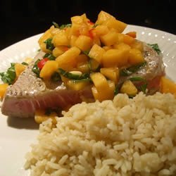 Tuna Steaks with Melon Salsa